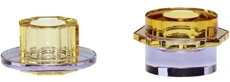 Hübsch Kiosk Lysestager Ravfarve/Lilla Sæt af 2